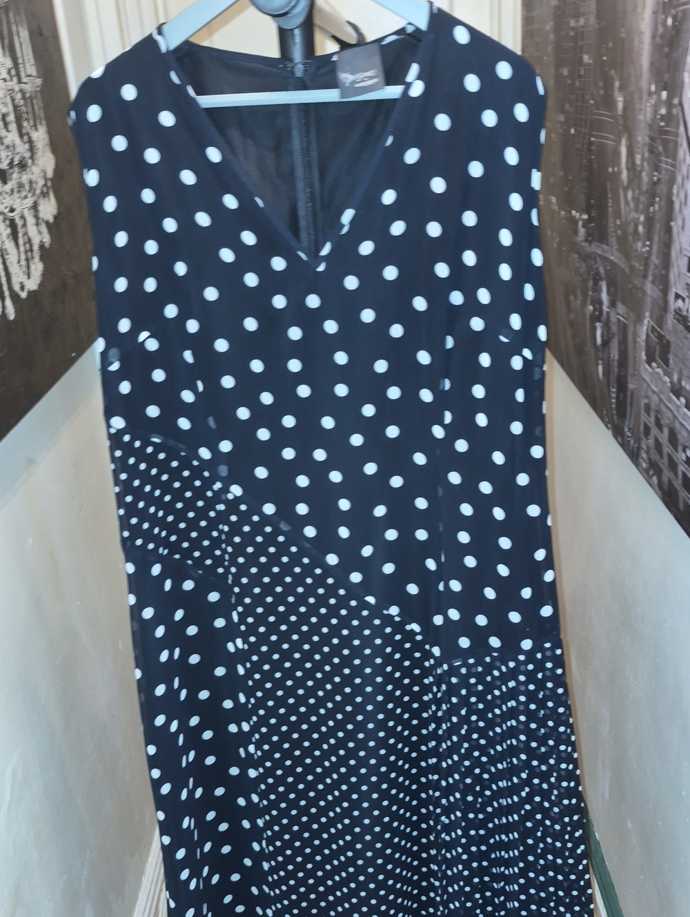 Persona by Marina Rinaldi Black and White Polka Dot Maxi Skirt